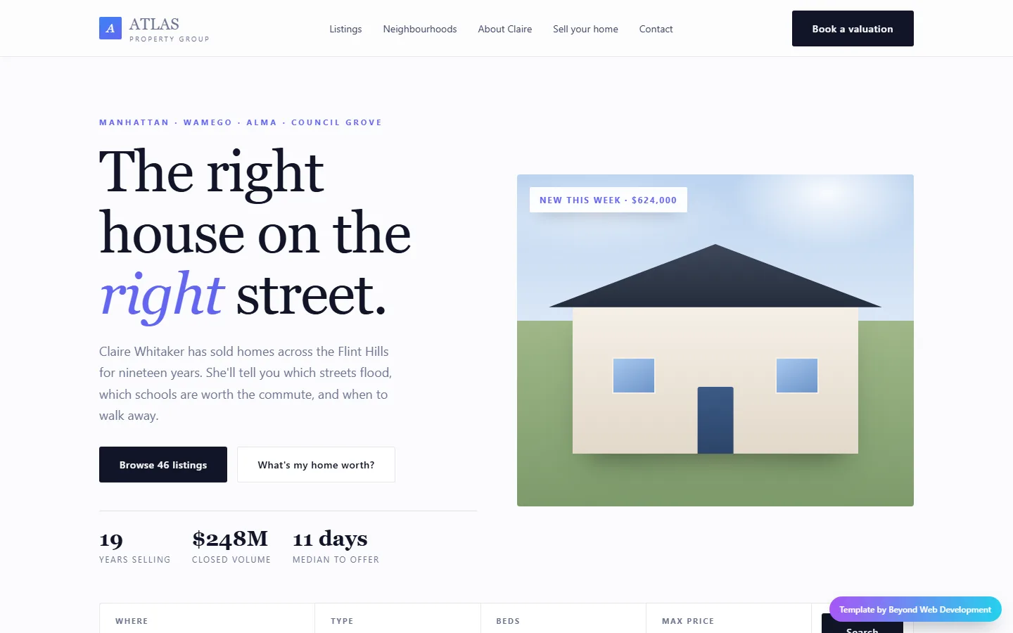 Atlas — a real estate agent template