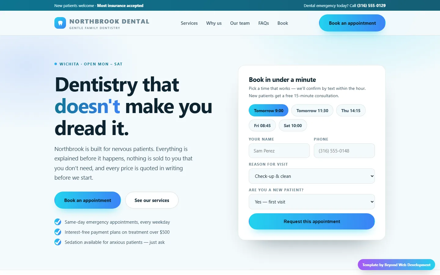 Calm — a dentist / clinic template