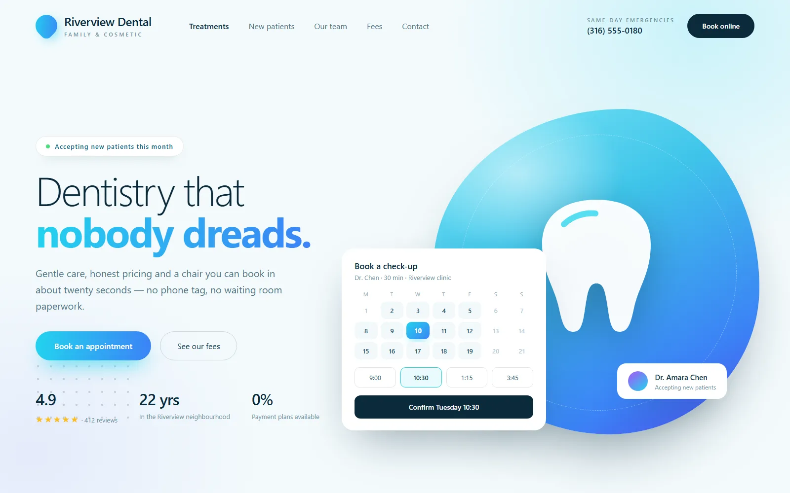 Riverview Dental — Website concept